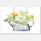 Designart - Roses Peonies & Marigolds In Garden Watering Can - Farmhouse Canvas Wall Art Print